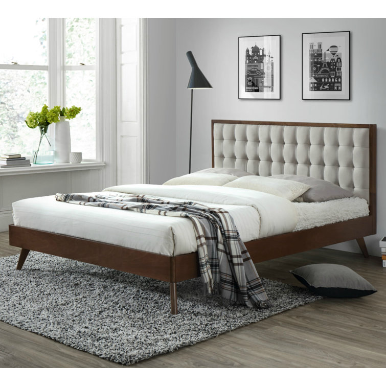 Corrigan Studio® Abril Tufted Solid Wood and Upholstered Low Profile